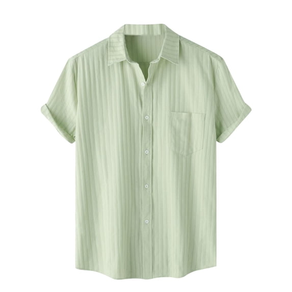 zfhfof Men's Cuban Guayabera Shirt Short Sleeve Button Down Shirts Casual Summer Beach Hawaiian Shirts Tops