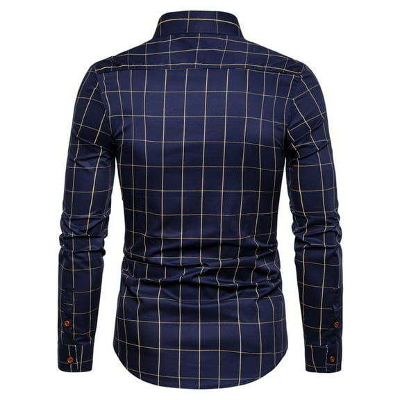 zfhfof Men's Dress Shirts Plaid Long Sleeve Formal Shirt Business Casual Button Down Shirts for Wedding Party Prom