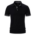 thumbnail image 1 of zfhfof Men's Fashion Polo Shirt Casual Button Short Sleeve T-Shirts Classic Basic Cotton Plaid Collar Golf Tops with Pocket, 1 of 7