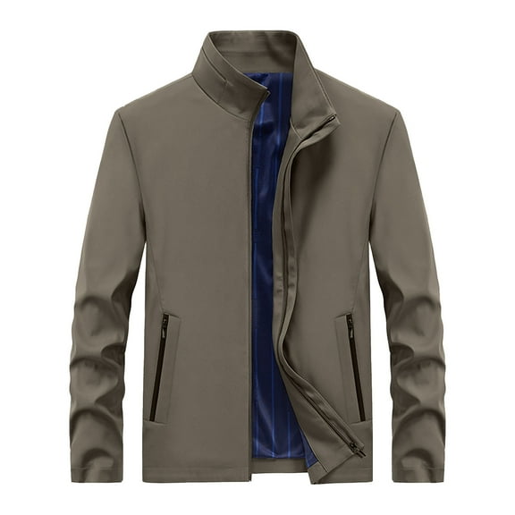 zfhfof Men's Fleece Lined Softshell Jacket Outdoor Sportswear Windbreaker Coat Full Zip Stand Collar Jacket for Travel Hiking