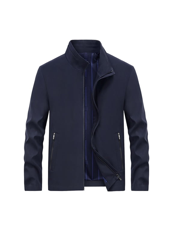Men's Fleece Lined Softshell Jacket Outdoor Sportswear Windbreaker Coat Full Zip Stand Collar Jacket for Travel Hiking