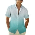 thumbnail image 1 of zfhfof Men's Gradient Dress Shirts Short Sleeve 4-Way Stretch Button Down Shirt Hawaiian Summer Beach Casual T Shirts with Pockets, 1 of 4
