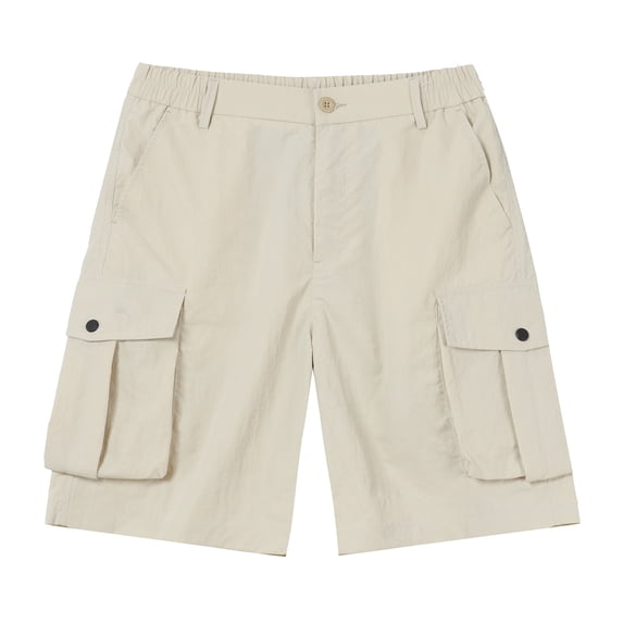 zfhfof Men's Hiking Cargo Shorts Elastic Waisted Lightweight Travel Shorts with Pockets for Fishing Camping