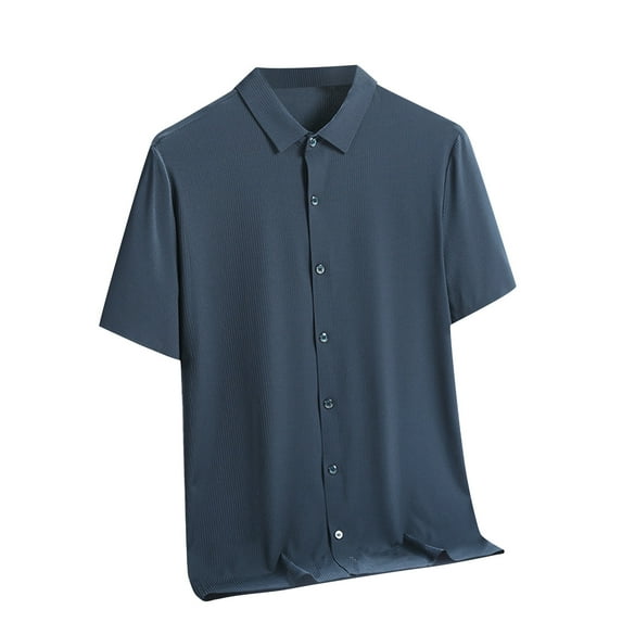 zfhfof Men's Knit Shirts Classic Short Sleeve Button Down Polo Shirt Fashion Casual Summer Beach Shirts
