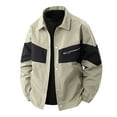 thumbnail image 1 of zfhfof Men's Lightweight Bomber Jacket Casual Lapel Collar Snap Button Windbreaker Jackets Fashion Color Block Streetwear Trucker Coats, 1 of 9