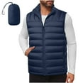 thumbnail image 1 of zfhfof Men's Lightweight Puffer Vest Packable Warm Winter Quilted Sleeveless Jackets Full Zip Stand Collar Vests Outerwear for Work Casual Travel, 1 of 8