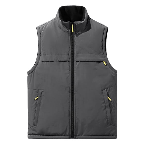 zfhfof Men's Lightweight Reversible Vest Outerwear Zip Up Fleece Lined Sleeveless Jacket Winter Warm Vests for Work Running Hiking