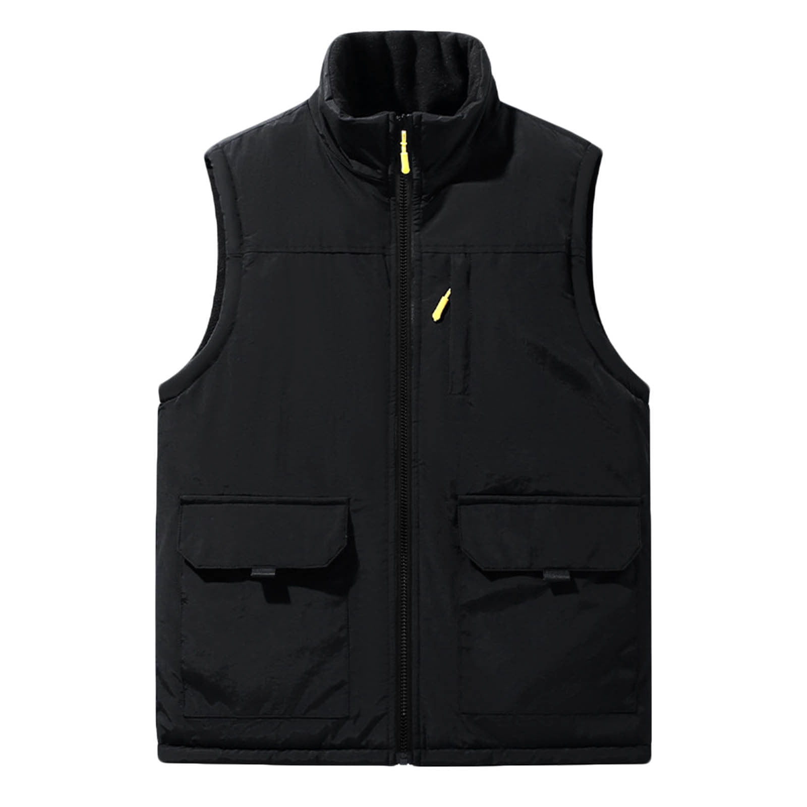 zfhfof Men's Lightweight Reversible Vest Outerwear Zip Up Fleece Lined Sleeveless Jacket Winter Warm Vests for Work Running Hiking