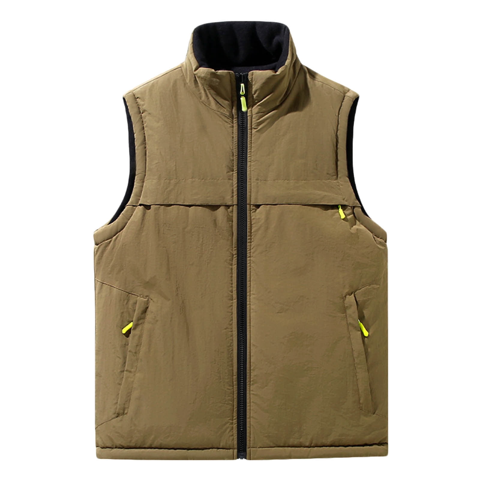 zfhfof Men's Lightweight Reversible Vest Outerwear Zip Up Fleece Lined Sleeveless Jacket Winter Warm Vests for Work Running Hiking