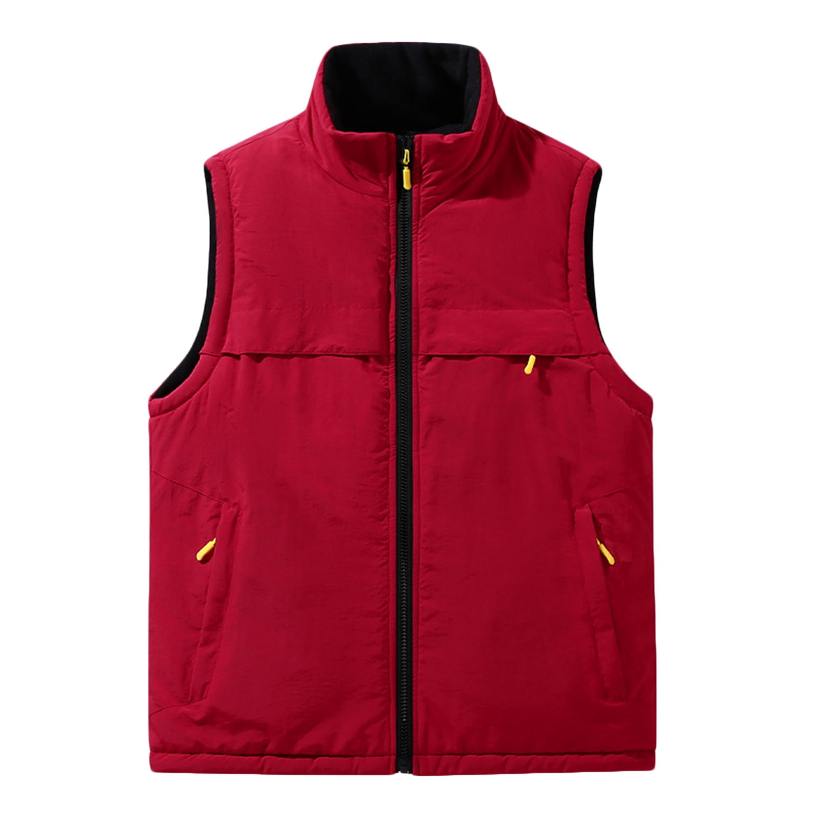 zfhfof Men's Lightweight Reversible Vest Outerwear Zip Up Fleece Lined Sleeveless Jacket Winter Warm Vests for Work Running Hiking