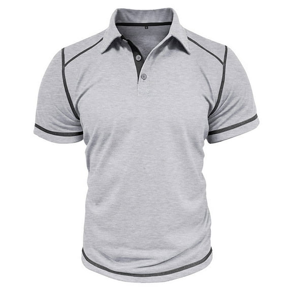 zfhfof Men's Muscle Polo Shirts Summer Raglan Short Sleeve Slim Fit Tops Fashion Casual Button Golf T-Shirt