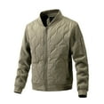 thumbnail image 1 of zfhfof Men's Padded Jackets Fall Winter Full Zipper Stand Collar Outwear Casual Windproof Quilted Bomber Coat, 1 of 4