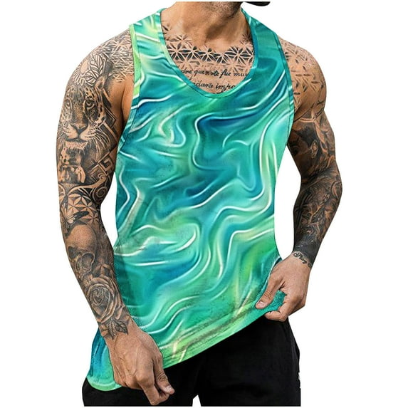 zfhfof Men's Quick Dry Sports Tank Tops for Gym Athletic Fitness Running Workout Beach Sleeveless T Shirts Novelty Graphics Muscle Tees