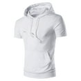 thumbnail image 1 of zfhfof Men's Short Sleeve Hoodies Lightweight Pullover Sweatshirts Gym Workout Athletic Shirt Solid Casual Hoodie T-Shirts with Pocket, 1 of 4