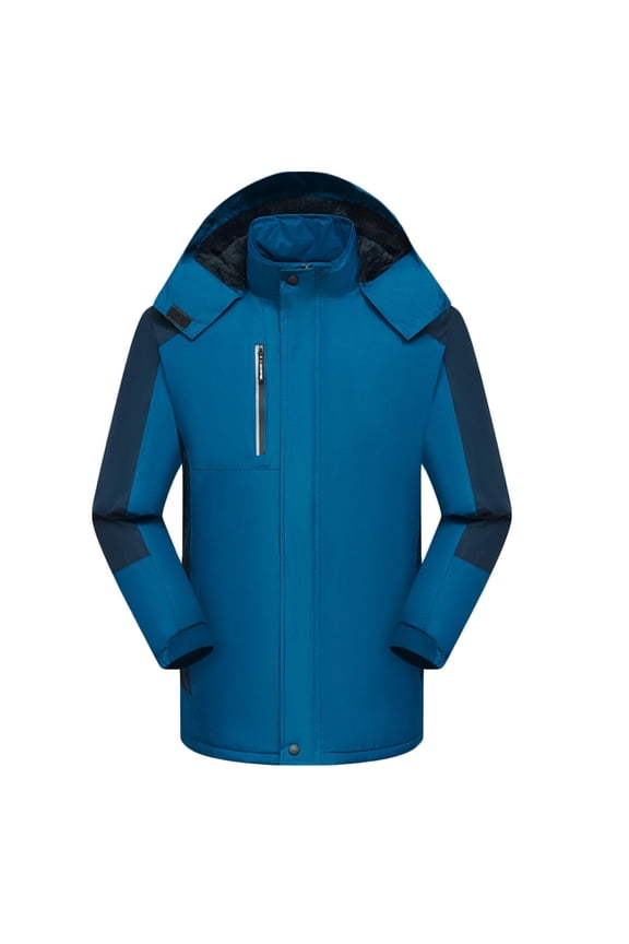 Men's Ski Snow Jacket Warm Winter Thick Fleece Lined Coat Outdoor Snowboard Jackets Hooded Windproof Windbreaker Outwear with Pockets