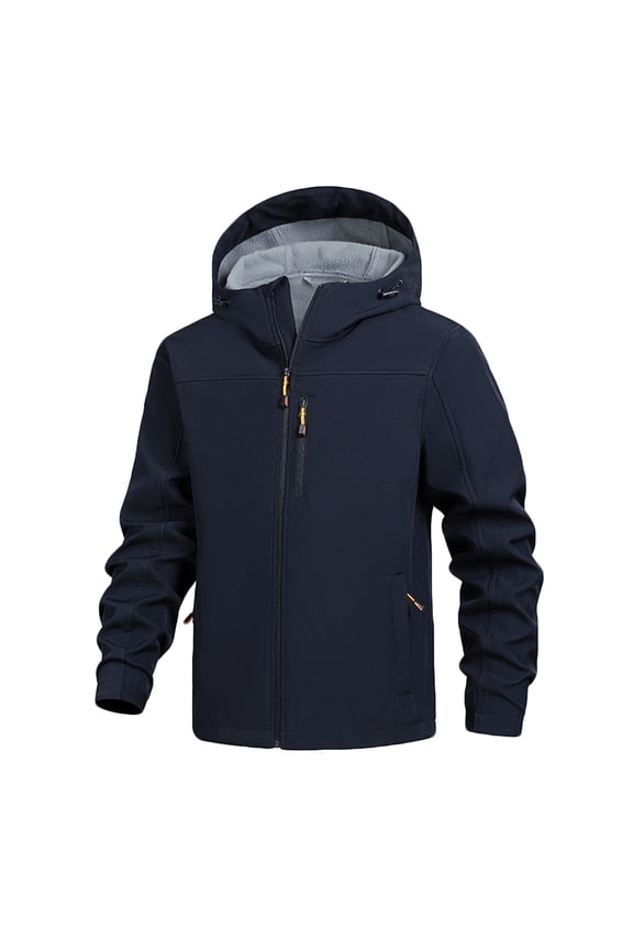 Men's Softshell Jacket Fleece Lined Waterproof Hooded Winter Coats for Men Outdoor Work Hiking Windbreaker Rain Jackets with Pockets