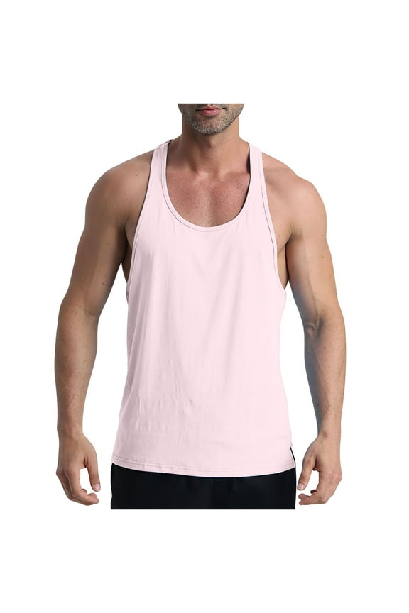Men's Stringer Tank Top Workout Sleeveless Gym Muscle Shirts Athletic Bodybuilding Tee Shirt