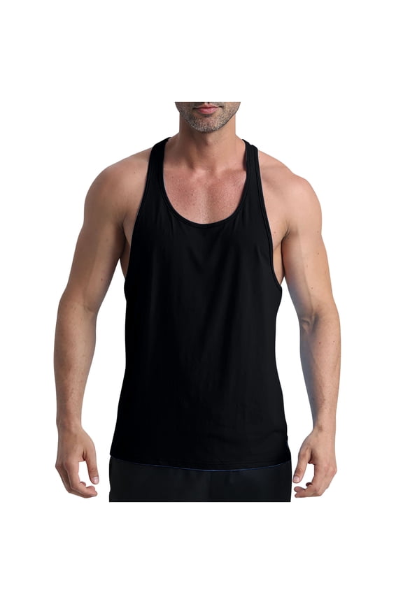Men's Stringer Tank Top Workout Sleeveless Gym Muscle Shirts Athletic Bodybuilding Tee Shirt