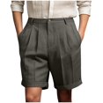 thumbnail image 1 of zfhfof Men's Suit Shorts Pants Solid Color Button Zipper Casual Beach Shorts Summer Shorts, 1 of 6