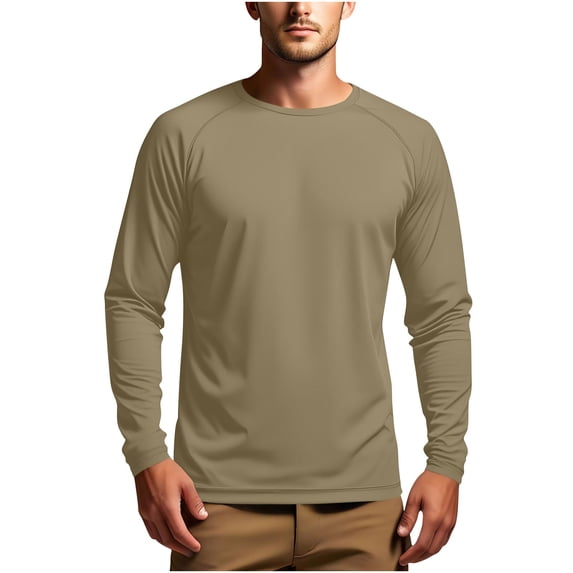 zfhfof Men's Sun Protection Shirts Long Sleeve UPF 50+ Rash Guard Swim Shirt Athletic Running UV Fishing Hiking SPF T-Shirt