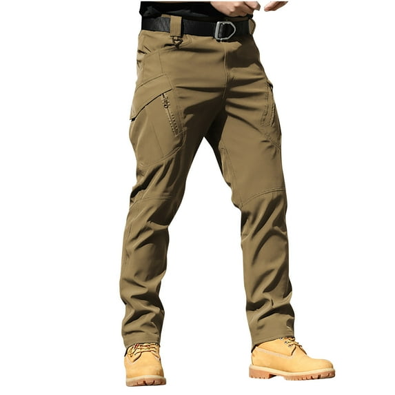 zfhfof Men's Tactical Pants Water Resistant Ripstop Cargo Pants Lightweight Work Hiking Pants Multi-Pocket Outdoor Work Trousers