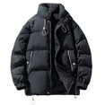 thumbnail image 1 of zfhfof Men's Thicken Winter Coats Warm Quilted Padded Puffer Jackets Windproof Full Zip Stand Collar Windbreaker Parka Jackets, 1 of 3