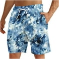 thumbnail image 1 of zfhfof Men's Tie Dye Beach Shorts Elastic Waist Drawstring Lightweight Summer Casual Hawaiian Vacation Shorts with Pocket, 1 of 6