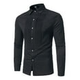 thumbnail image 1 of zfhfof Men's Tuxedo Shirt Fashion Formal Dress Shirt Pleated Long Sleeve Collar Button Down Shirts for Prom Party Wedding, 1 of 7