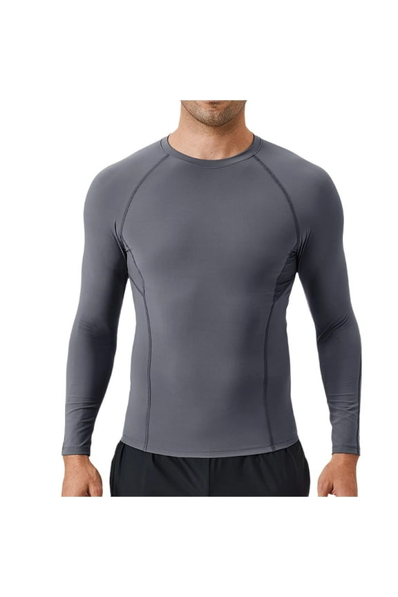Men's UPF 50+ Athletic Shirts Long Sleeve Workout Gym T-Shirt Running Top Cool Dry Sports Baselayer Undershirts