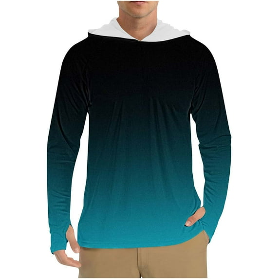 zfhfof Men's UPF 50+ Sun Protection Long Sleeve Hoodie Shirts UV SPF Outdoor Fishing Pullover Rash Guard T-Shirts for Men