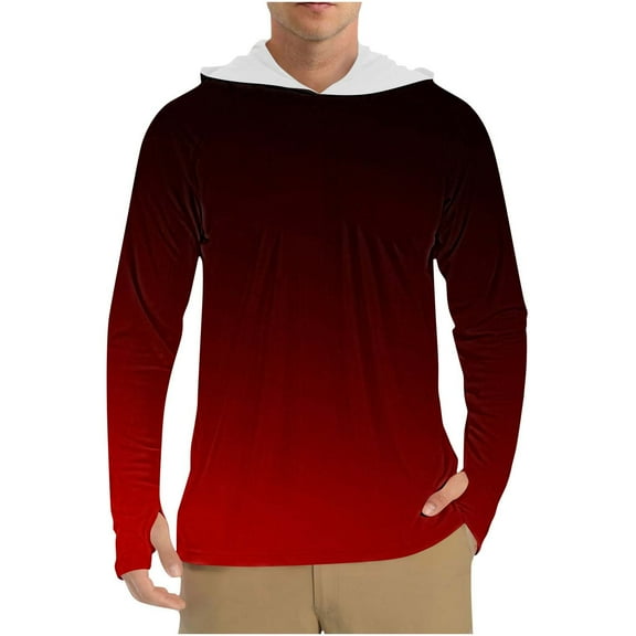 zfhfof Men's UPF 50  Sun Protection Long Sleeve Hoodie Shirts UV SPF Outdoor Fishing Pullover Rash Guard T-Shirts for Men
