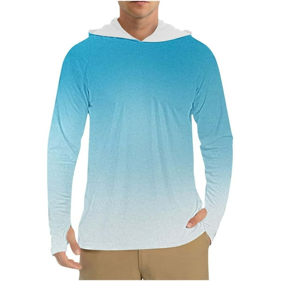 zfhfof Men's UPF 50+ Sun Protection Long Sleeve Hoodie Shirts UV SPF Outdoor Fishing Pullover Rash Guard T-Shirts for Men