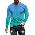 thumbnail image 1 of zfhfof Mens Athletic Pullover Tops Round Neck Long Sleeve Tshirts Gradient Color Muscle Shirts Gradient Color Streetwear Shirts, 1 of 5