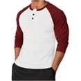 thumbnail image 1 of zfhfof Mens Baseball Shirt Raglan Long Sleeve Henley T-Shirt Sport Athletic Tee Color Block Button Crewneck Jersey Tops, 1 of 4