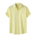 thumbnail image 1 of zfhfof Mens Button Down Shirts Casual Short Sleeve Summer Cuban Wedding Shirt Hawaiian Vacation Beach Shirts with Chest Pocket, 1 of 9