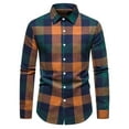 thumbnail image 1 of zfhfof Mens Button Down Shirts Slim Fitted Long Sleeve Casual Plaid Flannel Shirt Fall Lightweight Work Shirts, 1 of 6