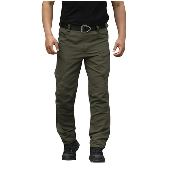 zfhfof Mens Cargo Pants with Pockets Casual Outdoor Hiking Tactical Pants for Men Straight-Leg Travel Work Trousers