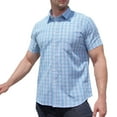thumbnail image 1 of zfhfof Mens Casual Button Down Shirts Regular Fit Bussiness Work Dress Shirs Short Sleeve Plaid Summer Shirts for Men, 1 of 9
