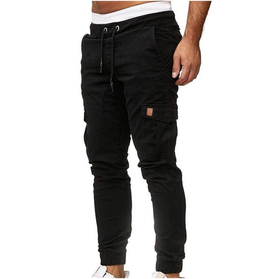 zfhfof Mens Casual Joggers Pants - Cotton Drawstring Chino Cargo Pants Hiking Outdoor Twill Track Jogging Sweatpants Pants