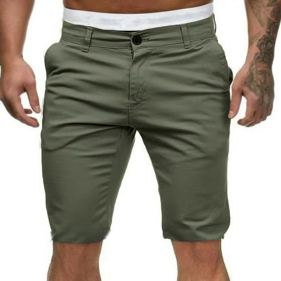 zfhfof Mens Chinos Cargo Shorts Lightweight Casual Flat Front Golf Shorts with Pockets Summer Outdoor Work Shorts