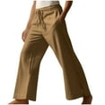 thumbnail image 1 of zfhfof Mens Cotton Linen Pants Elastic Waist Drawstring Casual Lightweight Loose Fit Beach Yoga Pants Lounge Trousers, 1 of 6