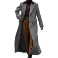 thumbnail image 1 of zfhfof Mens Full Length Trench Coat Notch Lapel Long Jacket Casual Double Breasted Overcoat Fall Winter Wool Pea Coats with Pockets, 1 of 6