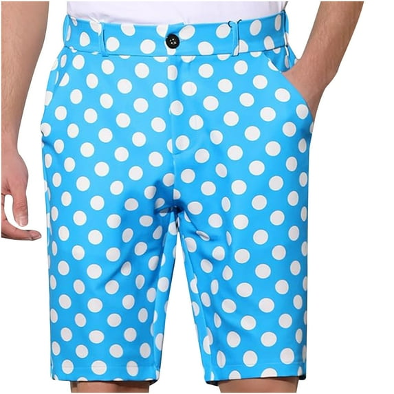zfhfof Mens Golf Dress Shorts with Pockets Stretch Lightweight Men's Flat Front Summer Polka Dots Shorts for Work Casual