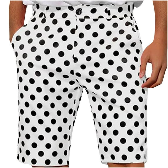 zfhfof Mens Golf Dress Shorts with Pockets Stretch Lightweight Men's Flat Front Summer Polka Dots Shorts for Work Casual