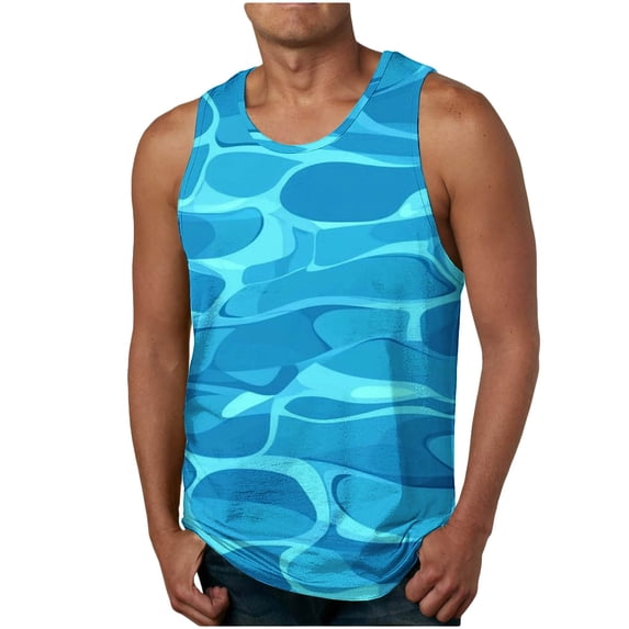 zfhfof Mens Graphic Tank Tops Sleeveless Muscle Shirts Casual Crewneck Beach Hawaiian Vacation Tee Shirt