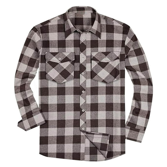 zfhfof Mens Long Sleeve Western Cowboy Shirts Snap Button Up Casual Classic Plaid Shirts Lightweight Work Shirts with Chest Pockets