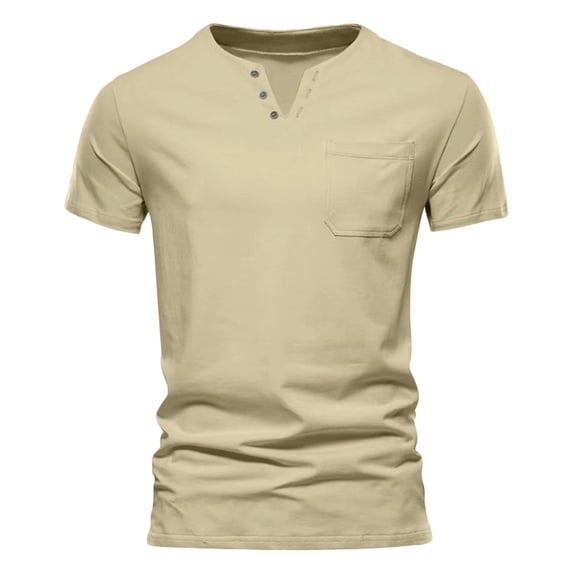 zfhfof Mens Muscle T Shirt Summer Slim Fitted Short Sleeve Button V-Neck Shirt Tops Gym Workout Athletic Tee Shirts