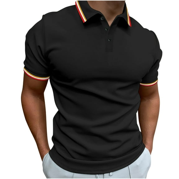 zfhfof Mens Polo Shirts Quarter Button Shirts Casual Classic Lightweight Short Sleeve Golf Collared Shirts Muscle Athletic Workout Tees Tops