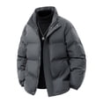 thumbnail image 1 of zfhfof Mens Puffer Jacket Thickened Winter Coats Warm Stand Collar Long Sleeve Zip Up Padded Jackets Ski Bubble Coat with Pockets, 1 of 5