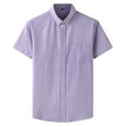 thumbnail image 1 of zfhfof Mens Striped Summer Shirt Casual Button Down Short Sleeve Dress Shirts Rugular Fitted Collared Business Work Shirts with Pocket, 1 of 4